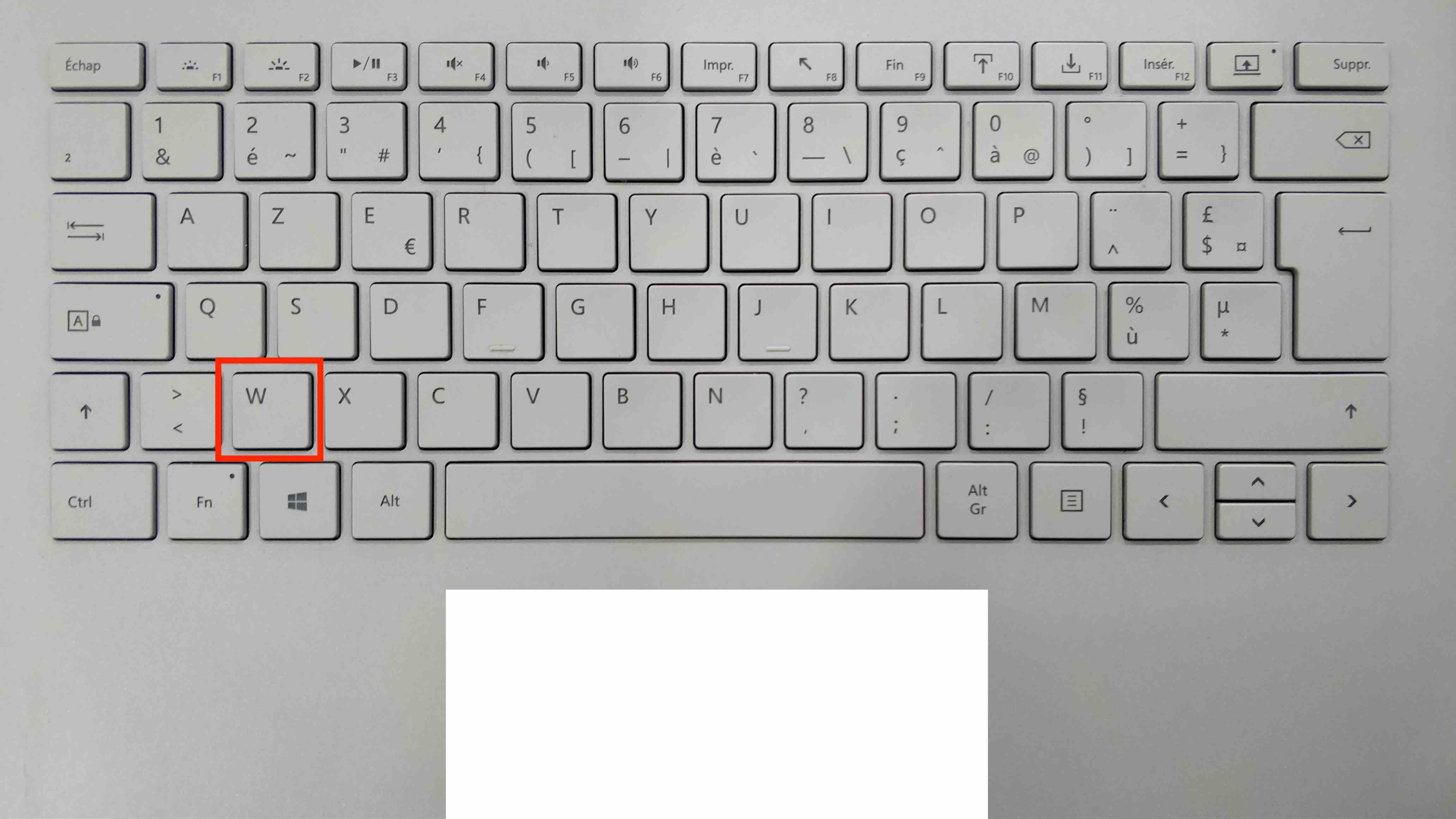 Touche de Remplacement "W" pour Clavier français Microsoft Surfaceb...