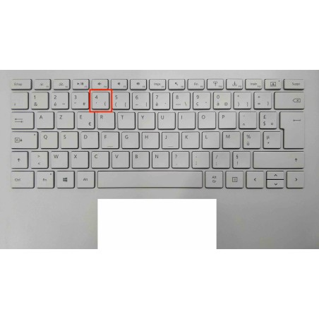 Touche de Remplacement "4" pour Clavier français Microsoft Surfacebook (articulation offerte) Type 1