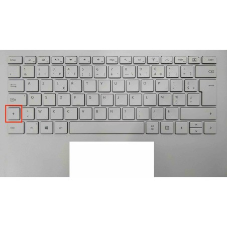 Touche de Remplacement "shift gauche" pour Clavier français Microsoft Surfacebook (articulation offerte) Type 1