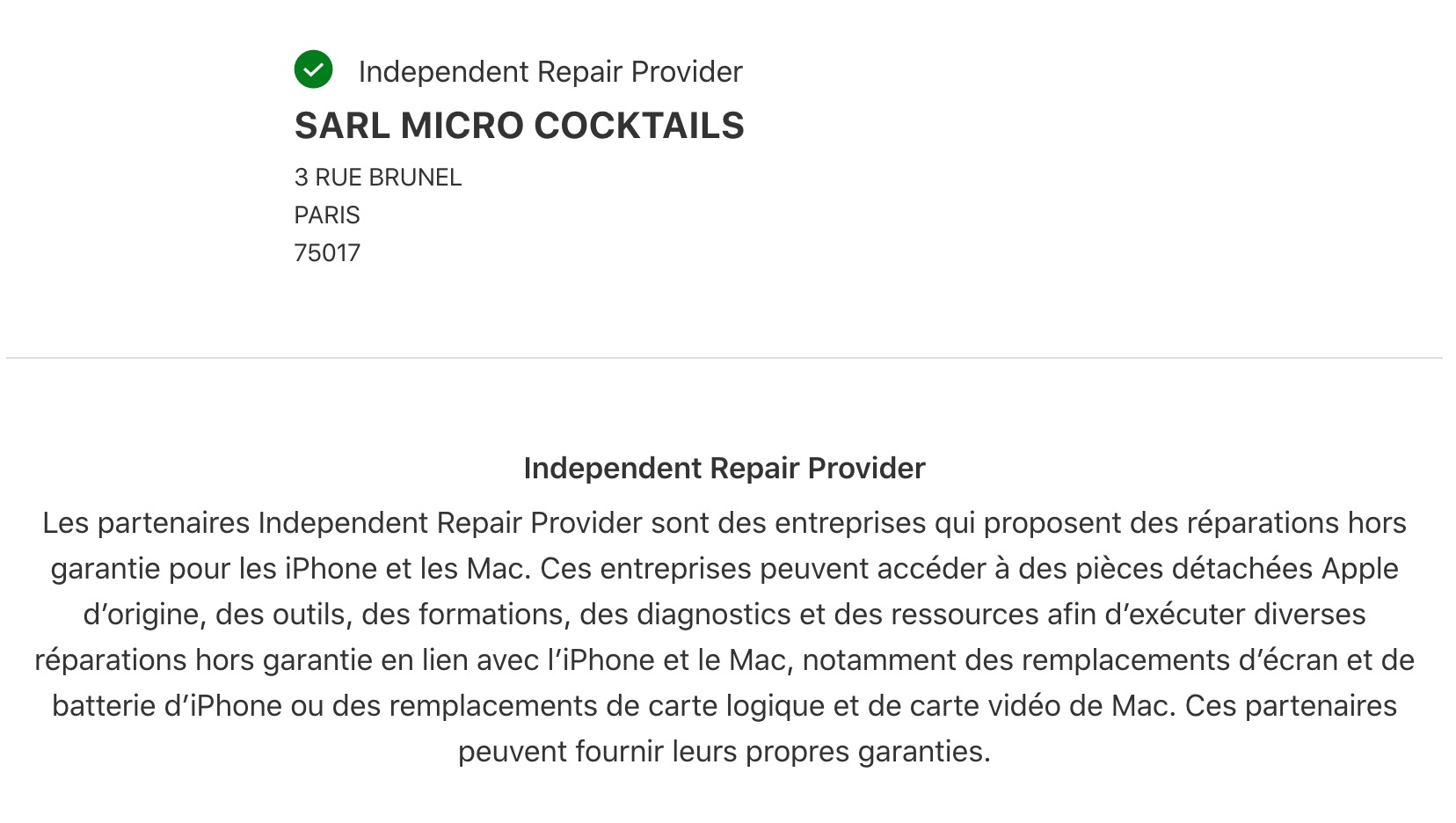 reparateur certifie apple